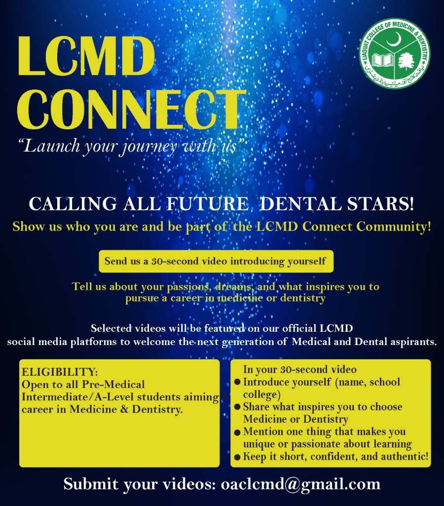 LCMD Connect 2025 campaign encouraging pre-medical and A-level students to showcase their passion for medicine and dentistry