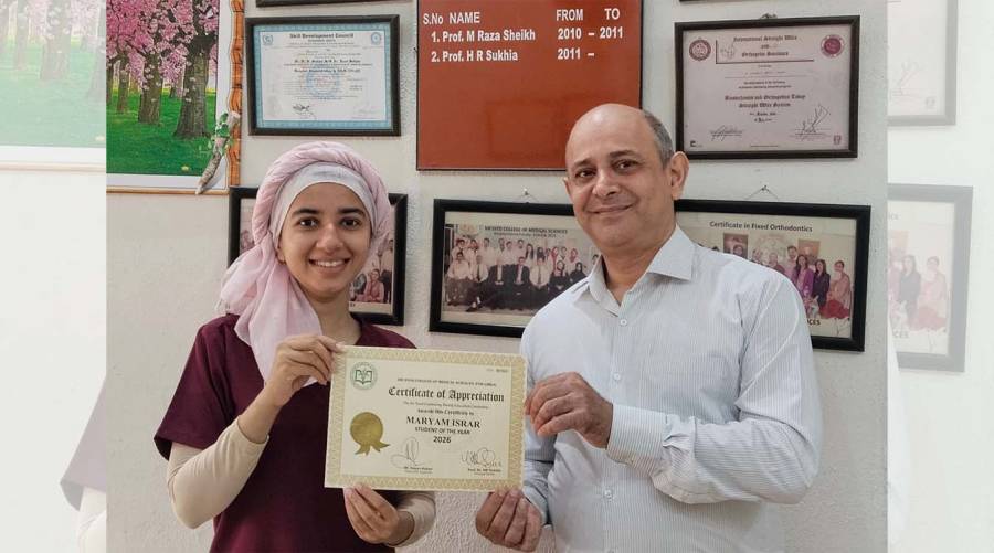 Maryam Israr named Student of the Year 2026 at Sir Syed College of Medical Sciences
