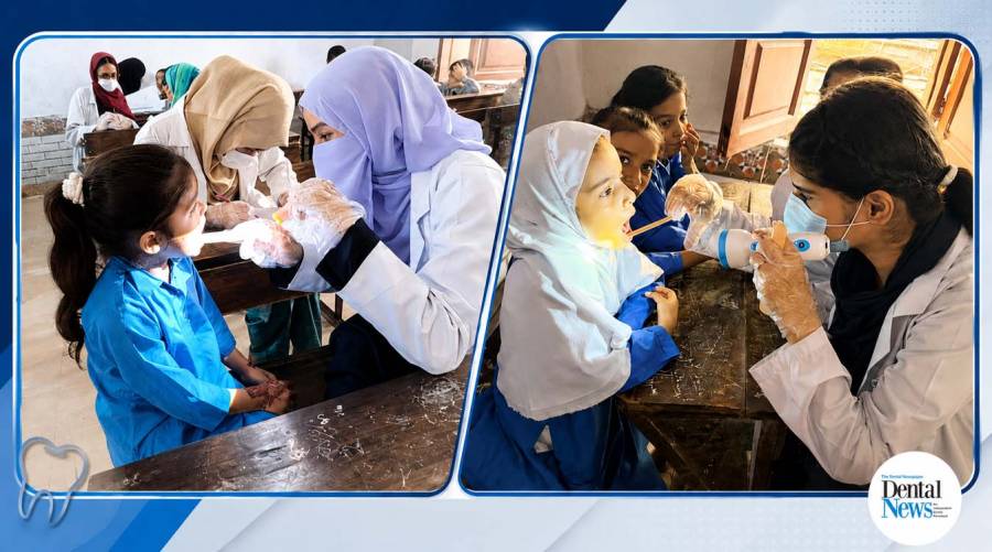 DUHS Community Dentistry oral health outreach and dental screening at Kotwal Building School Karachi