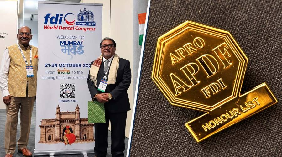 PDA President Dr Mahmood Shah meets Indian Dental Association leadership at FDI World Dental Congress 2026 in Prague
