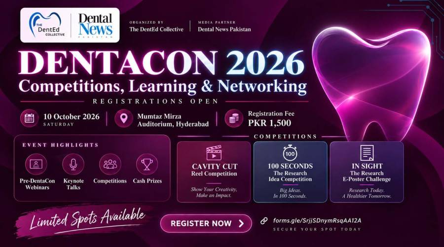 DentaCon 2026 competition announcement for dental students and fresh dentists in Hyderabad