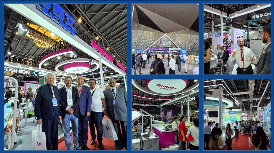 DenTech China 2026 dental technology exhibition in Shanghai, attended by representatives from Pakistan, including Dental News Pakistan and GlowPak International.