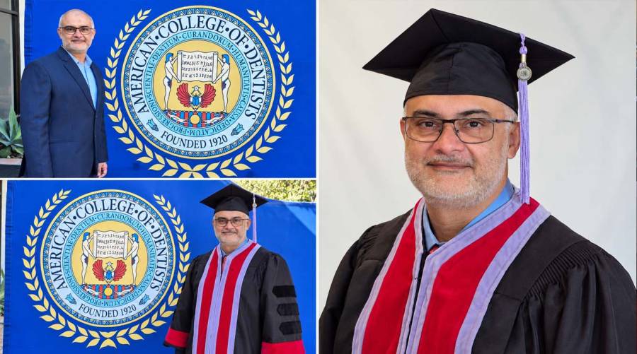 Professor Dr Hasnain Sakrani, Principal of Altamash Institute of Dental Medicine in Karachi, inducted as an FACD Fellow.
